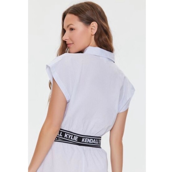 Kendall & Kylie Forever 21 NWT Pinstriped Poplin Shirt XL - Picture 2 of 9